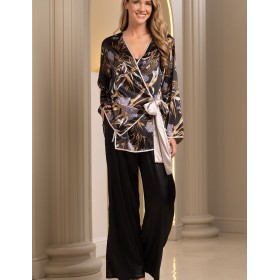 Комплект тройка из шёлка Mia-Amore SABINA 4295, Цвет: черный, Размеры: S