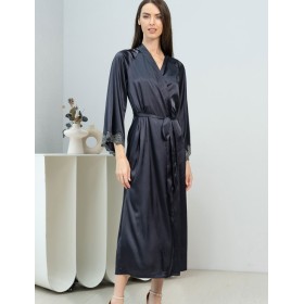 Длинный запашной халат Mia-Amore EMMANUELLE 4349, Цвет: черника, Размеры: 2XL/3XL