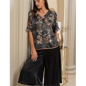 Шелковый комплект в китайском стиле Mia-Amore GIA 4334, Цвет: мультицвет, Размеры: M