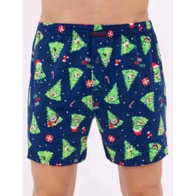 Свободные трусы шорты Cornette 001/011-14 CLASSIC темно-синий/зеленый, Цвет: темно-синий/зеленый, Размеры: L