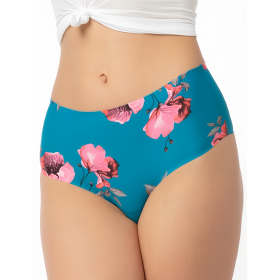 Высокие трусы бразилиана Julimex WILD ROSE BRASIL MAXI, Цвет: бирюзовый/розовый, Размеры: M