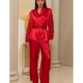 Шёлковый костюм тройка Mia-Amore MARJORY 3966 красный, Цвет: красный, Размеры: XL