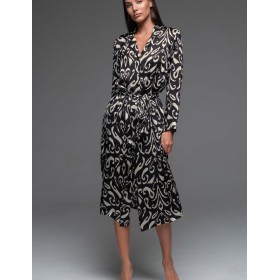 Длинная рубашка из шелка Mia-Amore SALMA 4207, Цвет: черный, Размеры: L