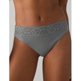 Хлопковые трусы стринги Ysabel Mora 19032 серо-зеленый, Цвет: серо-зеленый, Размеры: S