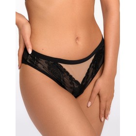 Трусы бразилиана Bella Misteria BLACK SWAN brazilian CZARNY-BEZOWY, Цвет: черный, Размеры: L