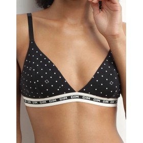 Бюстгальтер без каркасов из хлопка с модалом Dim ICON 0DD7 черный набивной, Цвет: черный набивной, Размеры: S