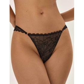 Кружевные трусики стринги Esotiq 41732 OPRAH черный/бежевый, Цвет: черный/бежевый, Размеры: M