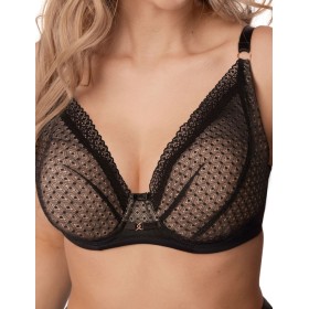 Бюстгальтер с пуш-ап вкладышами Mefemi RENEE P-UP, Цвет: чёрно-бежевый, Размеры: 70F