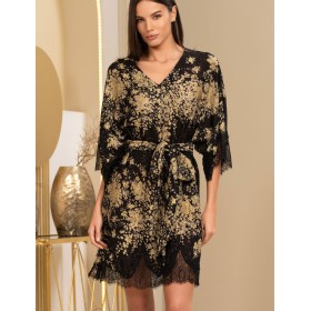 Шёлковая туника с кружевом Mia-Amore VERSALLE 4395, Цвет: черный, Размеры: S/M