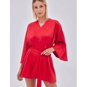 Короткий халат кимоно Alles ADORE Robe Red, Цвет: красный, Размеры: S/M