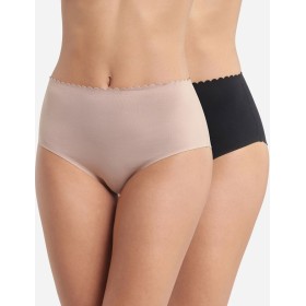 Набор хлопковых трусов Dim BODY TOUCH 0DFP (2 шт) телесный и черный, Цвет: телесный/черный, Размеры: L/XL