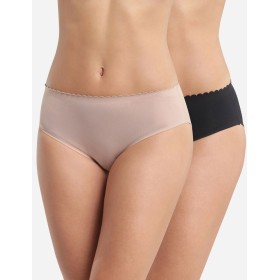 Набор хлопковых трусов Dim BODY TOUCH 0DFQ (2 шт) телесный и черный, Цвет: телесный/черный, Размеры: S/M