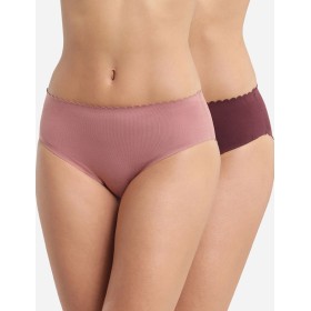 Набор хлопковых трусов Dim BODY TOUCH 0DFQ (2 шт) розовый и бордовый, Цвет: розовый/бордовый, Размеры: XXS/XS
