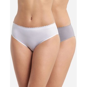 Набор хлопковых трусов Dim BODY TOUCH 0DFQ (2 шт) белый и серый, Цвет: белый/серый, Размеры: XXS/XS