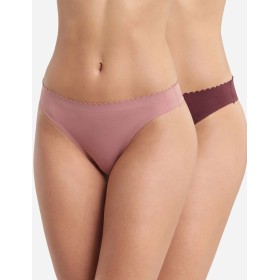 Набор хлопковых стрингов Dim BODY TOUCH 0DFR (2 шт) розовый и бордовый, Цвет: розовый/бордовый, Размеры: L/XL