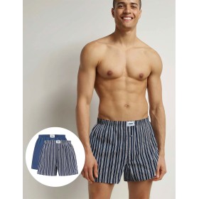 Свободные трусы шорты 2 шт. Dim 0DI6 полоски/индиго батик, Цвет: полоски/индиго батик, Размеры: L