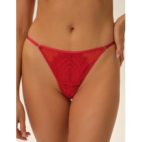Кружевные трусики стринги Esotiq 41764 OKSANA красный, Цвет: красный, Размеры: L