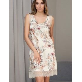 Шелковая сорочка с цветами Mia-Amore EDEN 5170, Цвет: молочный, Размеры: S