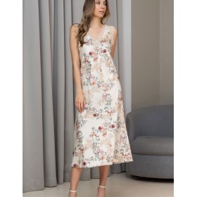 Длинная шелковая сорочка Mia-Amore EDEN 5175, Цвет: молочный, Размеры: 3XL