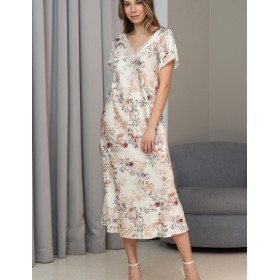 Длинная сорочка из шелка Mia-Amore EDEN 5177, Цвет: молочный, Размеры: L