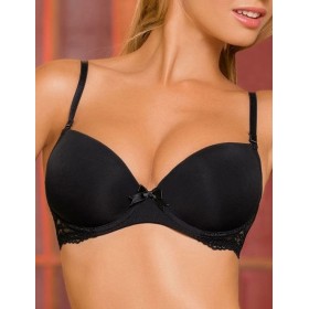 Бюстгальтер балконет пуш-ап Amelie MICROLACE 8030 черный, Цвет: черный, Размеры: 80A