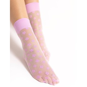 Носки с цветочным узором Fiore 1158/G LA LA 20 den шампань/сиреневый, Цвет: шампань/сиреневый, Размеры: UN