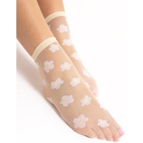 Носки с цветочным узором Fiore 1159/G JODIE 20 den ваниль/белый, Цвет: ваниль/белый, Размеры: UN