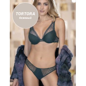 Бежевый комплект Leilieve GAIA M7165 пуш-ап танга tortora, Цвет: tortora (песочный), Размеры: 85C