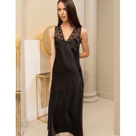 Сорочка из натурального шёлка Mia-Amore BAGIRA 4438 черный, Цвет: черный, Размеры: 2XL