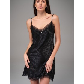 Сорочка короткая атласная Mia-Amore JOANNA 7310 черный, Цвет: черный, Размеры: XL