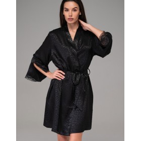 Атласный халат-кимоно Mia-Amore JOANNA 7313 черный, Цвет: черный, Размеры: 2XL/3XL