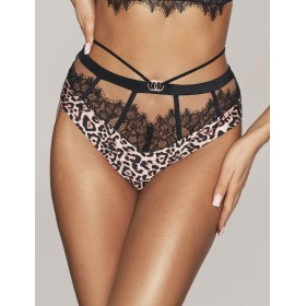 Трусы слипы Novika ALIYAH figi Black, Цвет: леопард, Размеры: XL