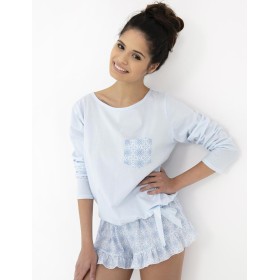 Пижама с шортами Sensis CAMILA, Цвет: голубой, Размеры: L