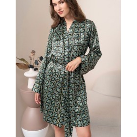 Короткий халат из шёлка Mia-Amore BERGAMO 4383, Цвет: мультицвет, Размеры: L/XL