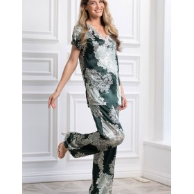 Шелковая пижама Mia-Amore AGATA 3704, Цвет: зеленый, Размеры: M