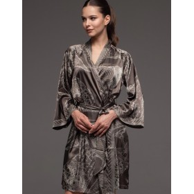 Халат шёлковый Mia-Amore AISHA 4313, Цвет: шоколад, Размеры: 4XL/5XL