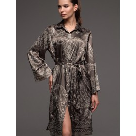 Домашняя рубашка из шёлка Mia-Amore AISHA 4327, Цвет: шоколад, Размеры: 3XL