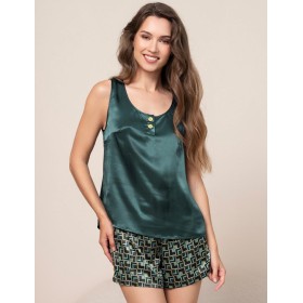 Шелковая пижама майка + шорты Mia-Amore BERGAMO 4381, Цвет: мультицвет, Размеры: M