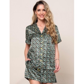 Шелковая пижама с принтом Mia-Amore BERGAMO 4382, Цвет: мультицвет, Размеры: 3XL