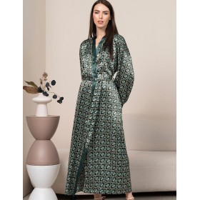 Длинный халат из шелка Mia-Amore BERGAMO 4389, Цвет: мультицвет, Размеры: L/XL