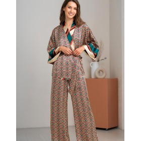 Шёлковый комплект тройка Mia-Amore BRIANNA 4335, Цвет: мультицвет, Размеры: XL