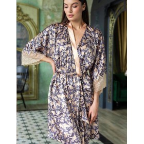 Халат-кимоно из атласа Mia-Amore CAROL 7383, Цвет: мультколор, Размеры: 2XL/3XL