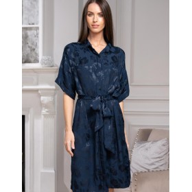Удлинённая рубашка халат Mia-Amore ENRIKA 4405, Цвет: темно-синий, Размеры: 4XL