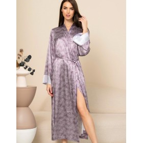 Длинный шёлковый халат Mia-Amore ESENIA 4359, Цвет: мультицвет, Размеры: 4XL/5XL