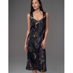 Сорочка на широких бретелях Mia-Amore GALATEYA 4468, Цвет: черный, Размеры: 5XL