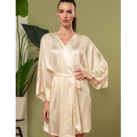 Атласный халат кимоно Mia-Amore ILONA 7543 шампань, Цвет: шампань, Размеры: S/M