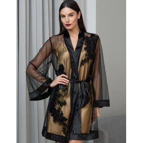 Халат из сетки Mia-Amore JARDIN 4023 черный, Цвет: черный, Размеры: 2XL/3XL