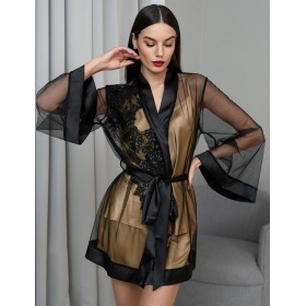 Укороченный халат-накидка Mia-Amore JARDIN 4025 черный, Цвет: черный, Размеры: 2XL/3XL