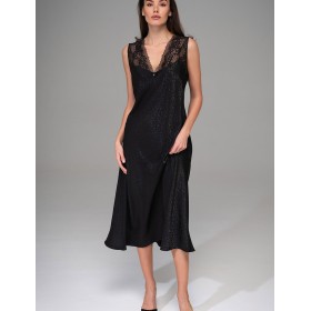 Атласная сорочка большого размера Mia-Amore JOANNA 7318 черный, Цвет: черный, Размеры: 5XL