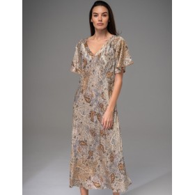 Длинная шёлковая сорочка Mia-Amore LIVIA 4498, Цвет: мультицвет, Размеры: 2XL